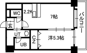 【ＰＲＩＭＥ　ＵＲＢＡＮ北３条通の間取り】