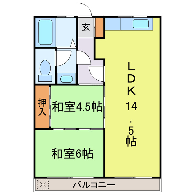 竹味マンションの間取り