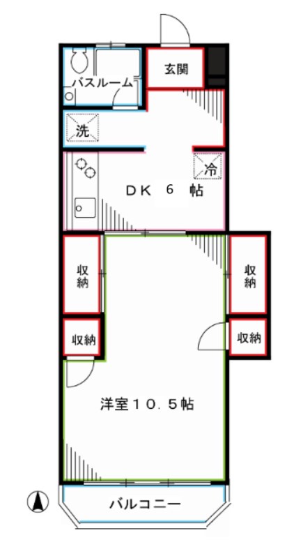 中野区東中野のマンションの間取り