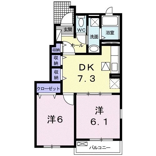 今治市片山のアパートの間取り