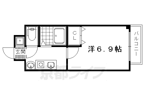 京都市上京区小川町のマンションの間取り