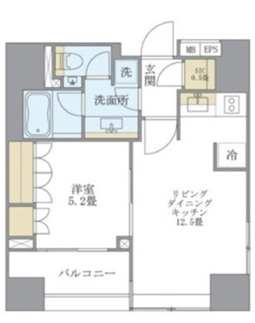 港区麻布十番のマンションの間取り