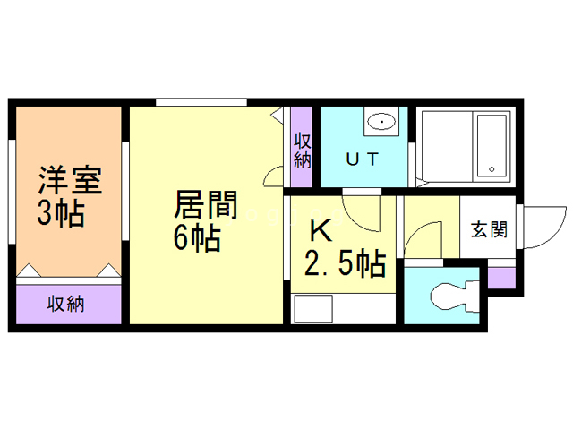 江別市野幌若葉町のマンションの間取り