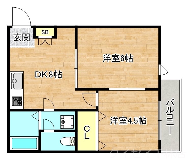 大阪市旭区高殿のマンションの間取り