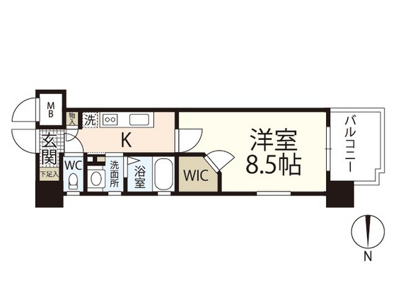 広島市中区住吉町のマンションの間取り