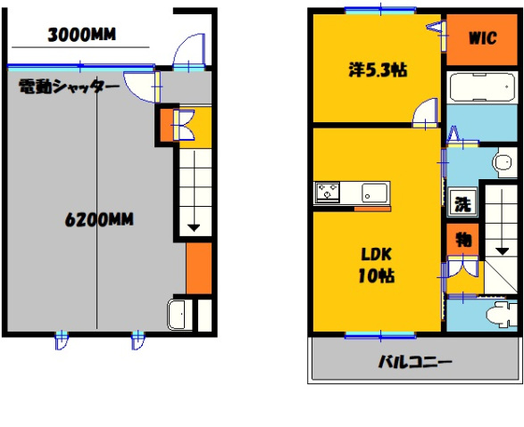 ルジュエBの間取り