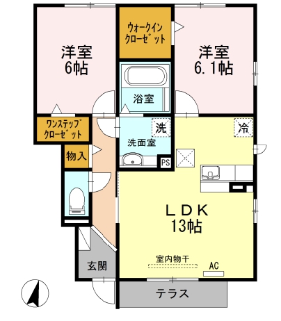 名古屋市緑区東神の倉のアパートの間取り