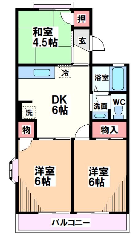 【国分寺市東戸倉のアパートの間取り】