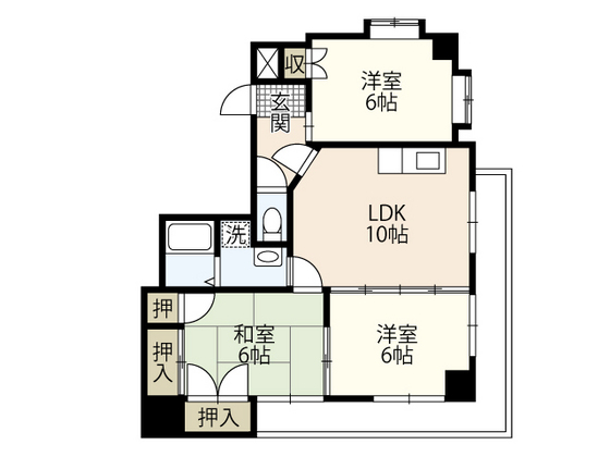 広島市西区己斐中のマンションの間取り