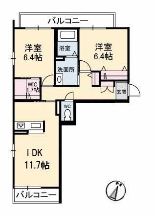 ベレオいの天神の間取り