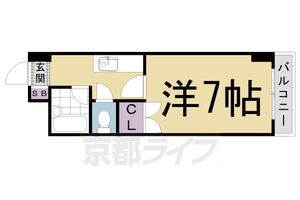 京都市中京区西ノ京銅駝町のマンションの間取り