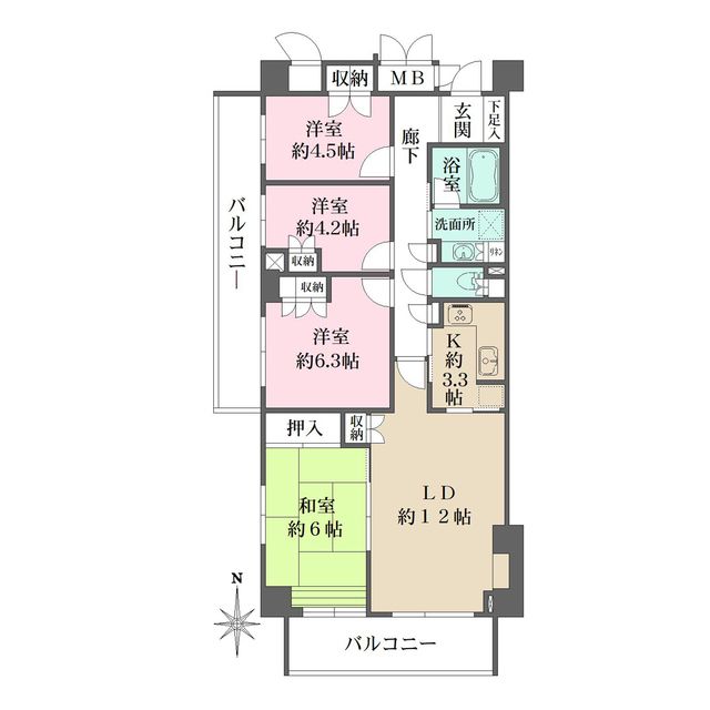 さいたま市浦和区高砂のマンションの間取り