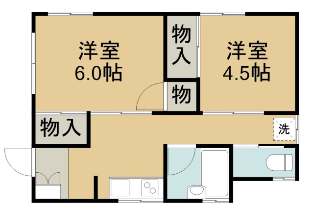 川越市南大塚のアパートの間取り