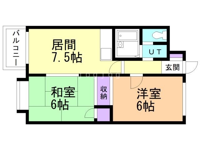 札幌市北区篠路四条のマンションの間取り