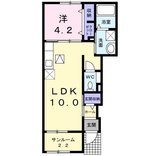 長岡市下々条町のアパートの間取り