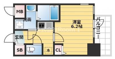 【プレサンス玉造駅前ルージュの間取り】