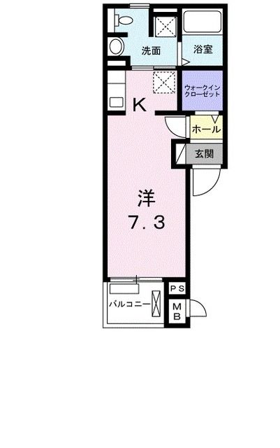 【川越市的場北のアパートの間取り】