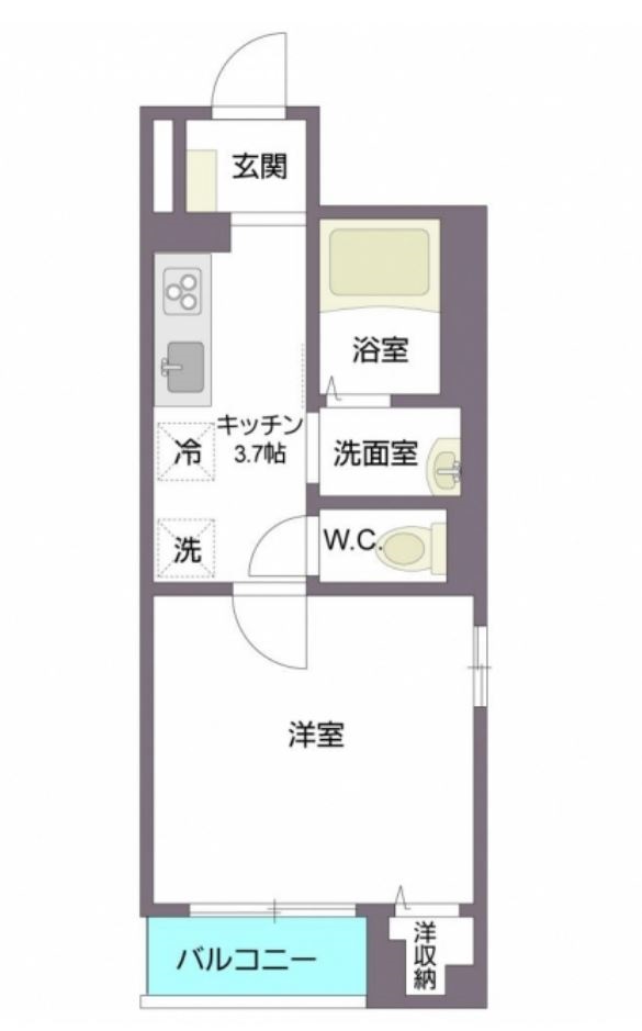 新宿区西新宿のマンションの間取り