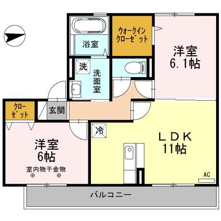 葛城市長尾のアパートの間取り