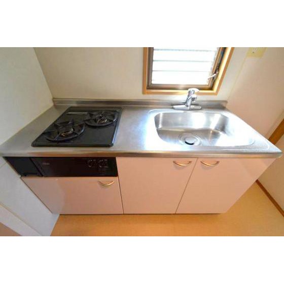 キッチン　システムキッチン２口ガスコンロ付き