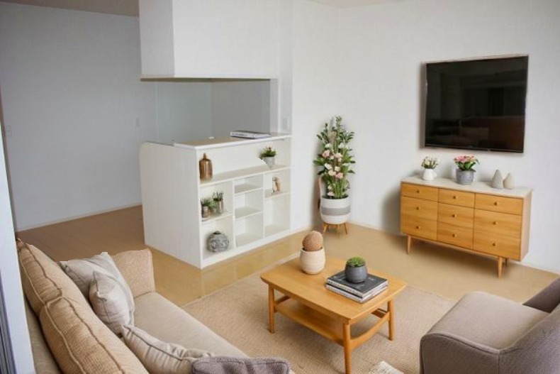 居室・リビング　CGで家具等を配置したもので家具等は含まれません