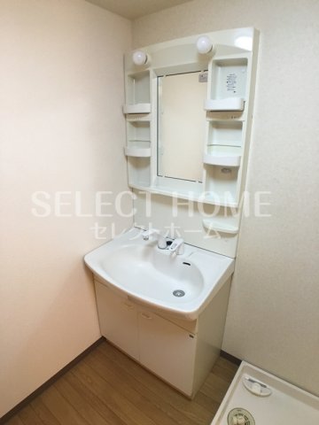 洗面設備　朝の支度にも助かる、独立の洗髪洗面化粧台 同型タイプ