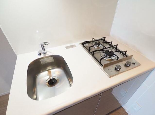 キッチン　2口ガスコンロのシステムキッチンです。