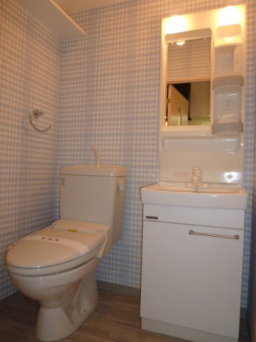 洗面設備　スペースが確保できる洗面所です