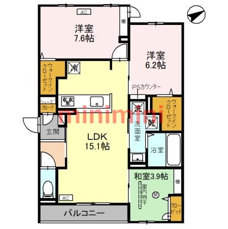 阪急京都線 茨木市駅 徒歩19分 3階建 築2年の間取り写真