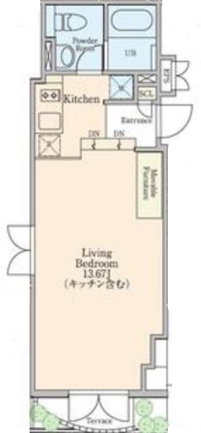 ＪＲ中央線 東中野駅 徒歩9分 4階建 築8年の間取り写真