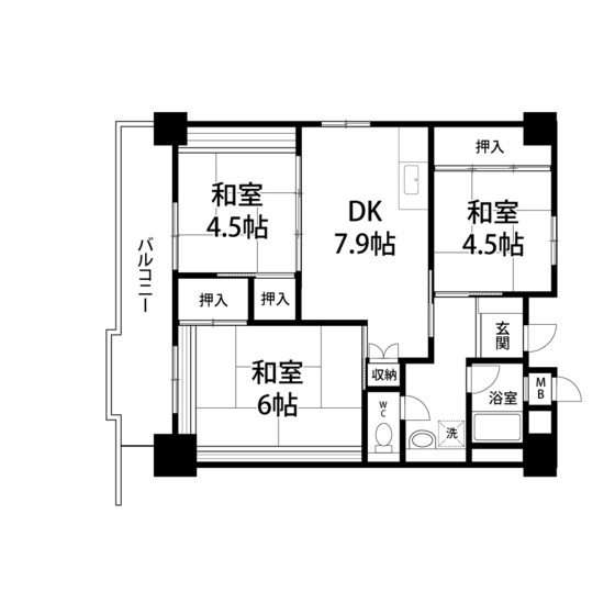 仙台宮城野団地1号棟の間取り写真