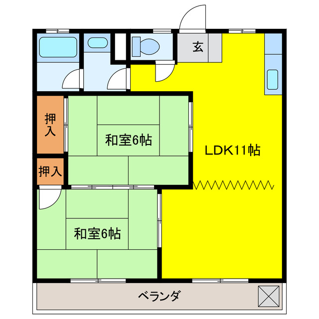 岐阜市日置江のマンションの間取り