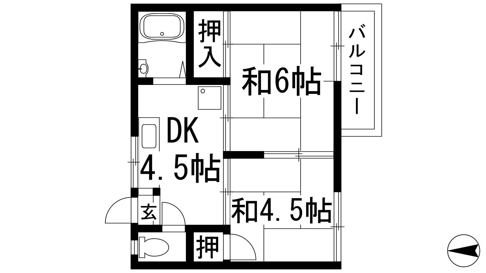 川西市萩原のアパートの間取り