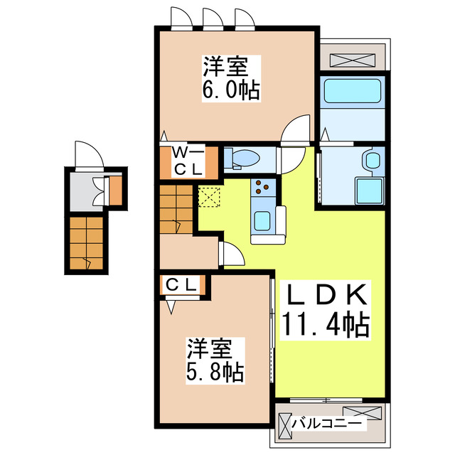 チロリアンコッティII　Bの間取り