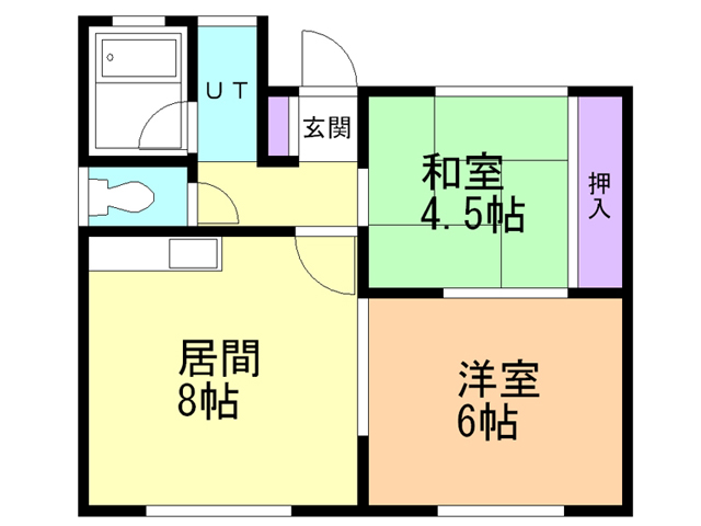 苫小牧市字錦岡のアパートの間取り