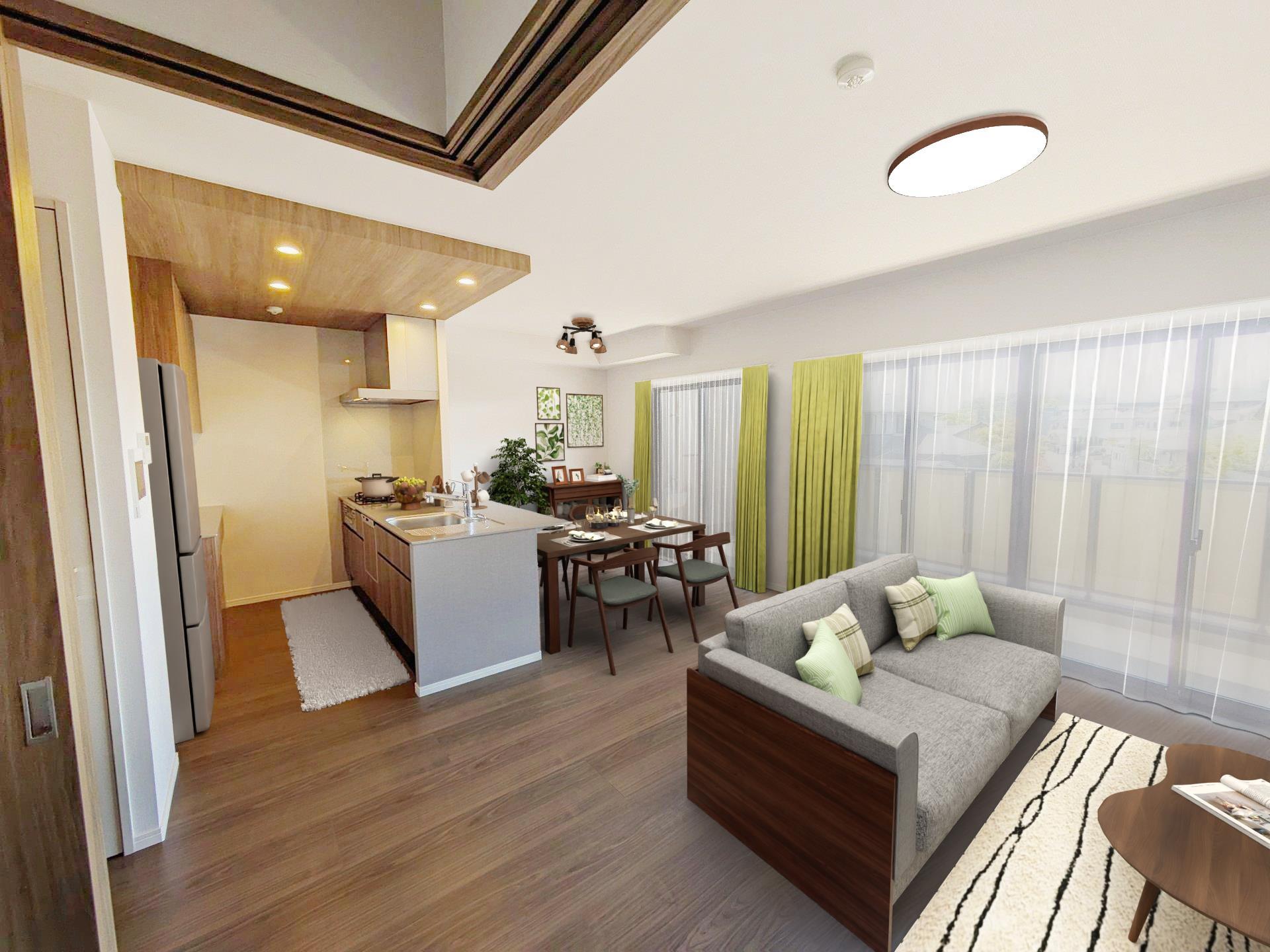 居室・リビング　家具・小物はＣＧであり、実際には含まれておりません。