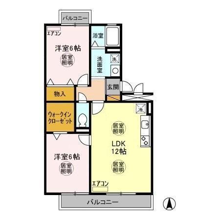 千葉県袖ヶ浦市蔵波台１（アパート）の賃貸物件の間取り