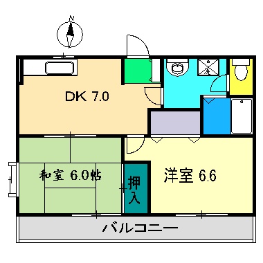 フォブール松岡 B棟の間取り