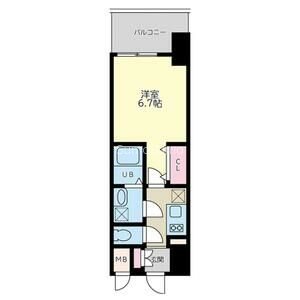 大阪市中央区日本橋のマンションの間取り