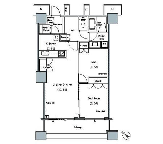 中央区勝どきのマンションの間取り