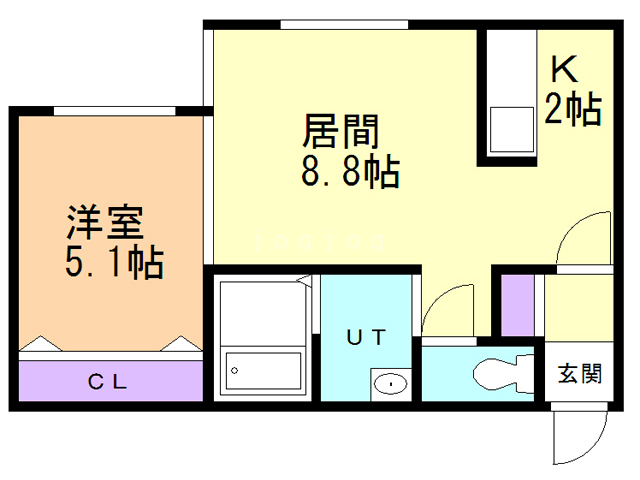 札幌市中央区北十二条西のマンションの間取り