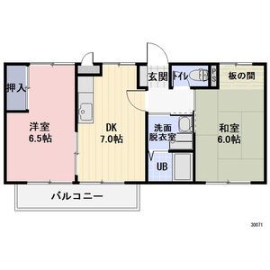 焼津市利右衛門のアパートの間取り