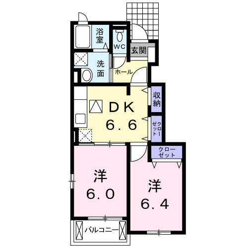 大村市三城町のアパートの間取り