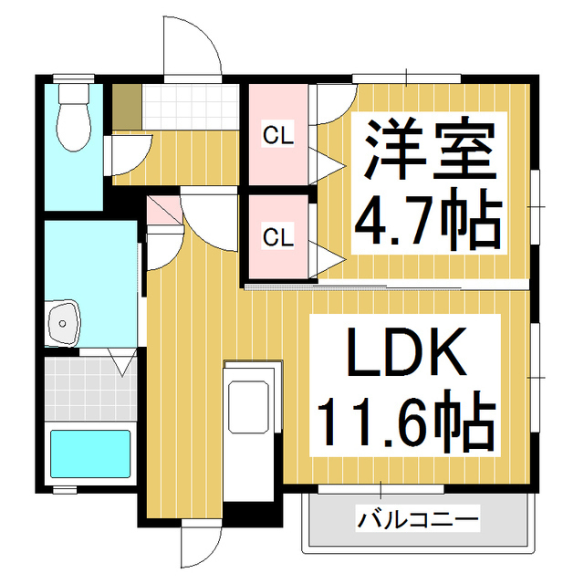 カーサまつかわ　Ａ棟の間取り