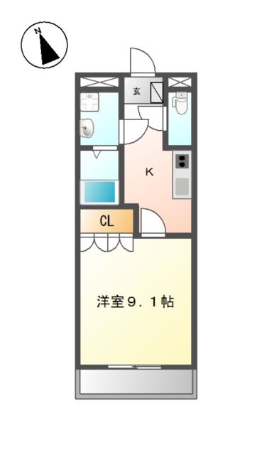 【碧南市浅間町のアパートの間取り】