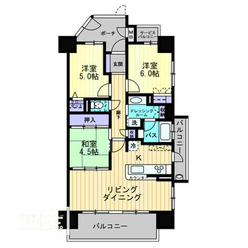 サーパス大手町の間取り