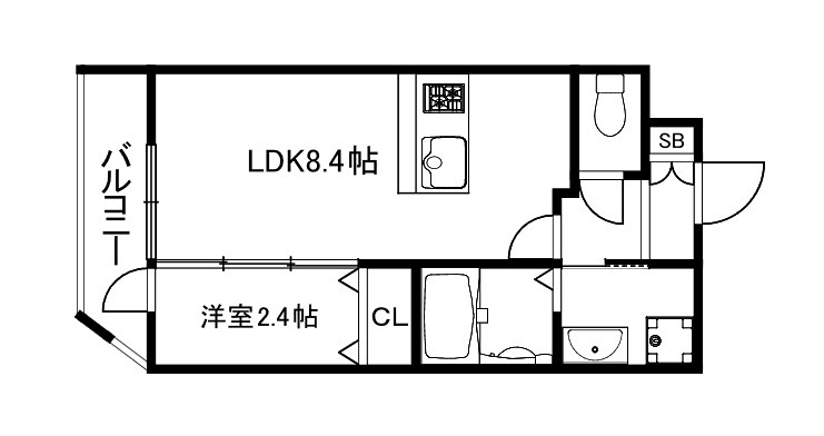 京都市南区吉祥院池ノ内町のマンションの間取り