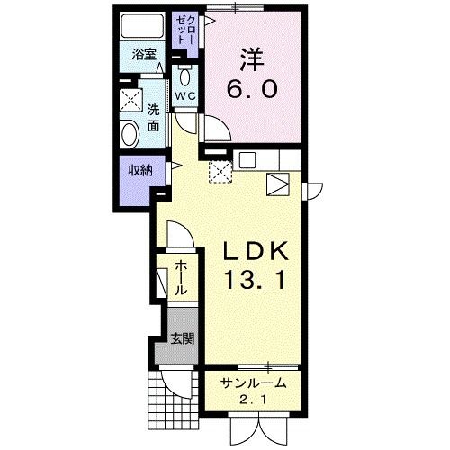 小松市吉竹町のアパートの間取り