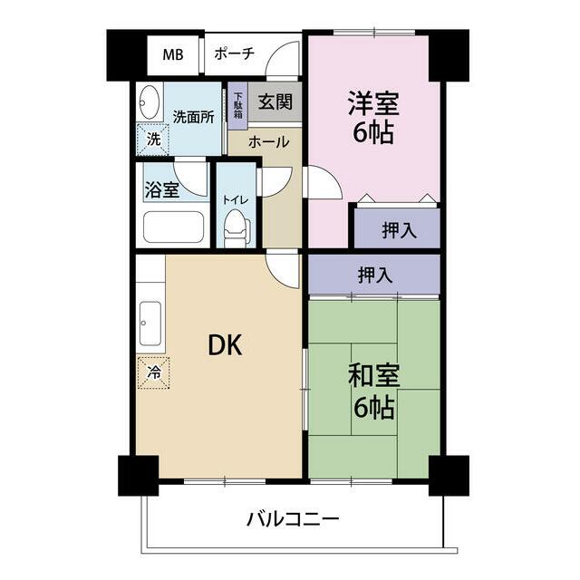 徳島市国府町南岩延のマンションの間取り