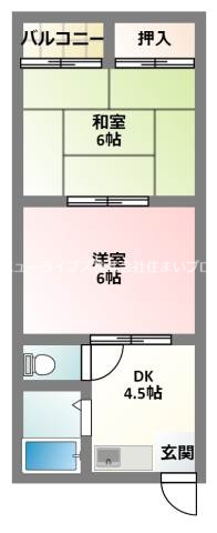 門真市古川町のマンションの間取り